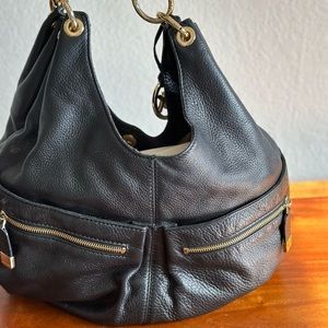 Michael Kors black pebble leather Layton hobo bag